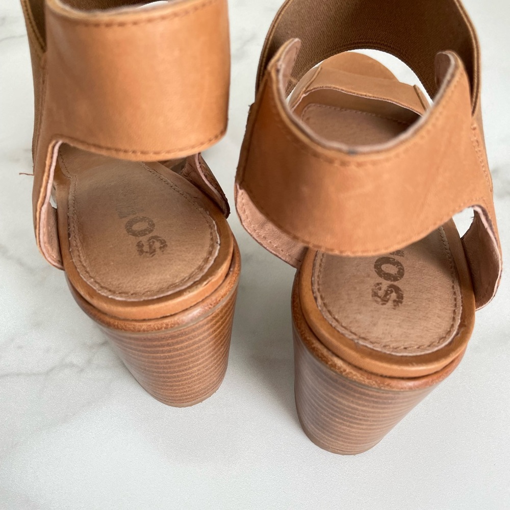 SOREL Nadia Block Heel Sandals Camel Size 9.5 - Picture 10 of 10